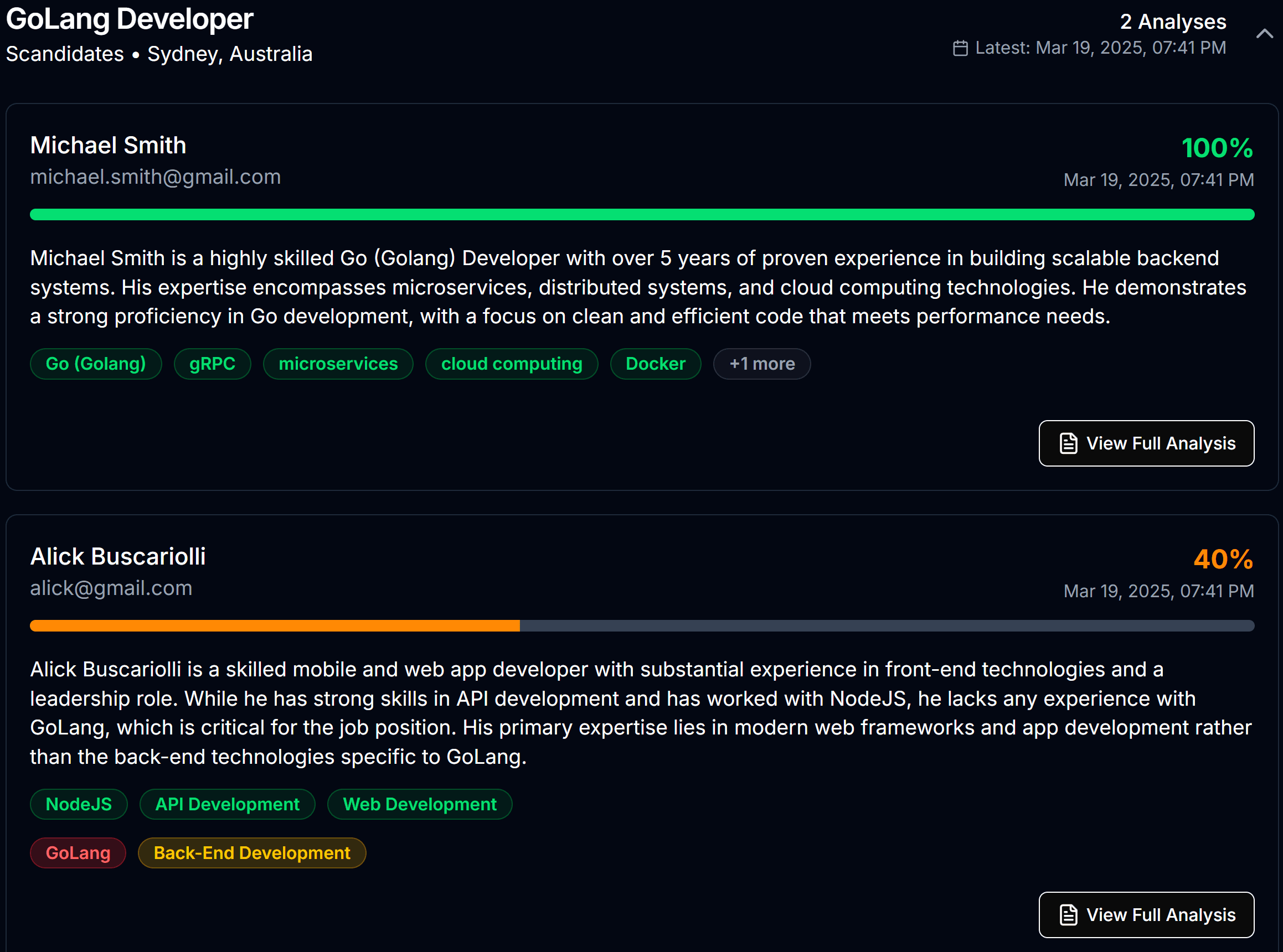 AI Matching Visualization
